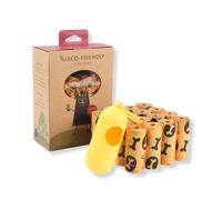 240 Bags Dog Poop Bags Rolls- Large & Strong Leak-Proof, Lavender Scented, Earth-Friendly Poo Bags Dogs + Dispenser with Carabiner Clip - Pack of 16 Rolls x 15 Bags (Orange)