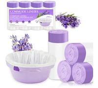 240 Count Commode Liners for Bedside Commode, Portable Toilet, Bed Pan, Potty, Lavender Scented Disposable Potty Chair Liners & Portable Toilet Bags Universal Fit Most Standard Toilet Chair Bucket