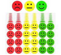 240 Emotion Face Stickers, 25 mm Round, Red, Yellow and Green, 3 Designs