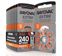 240 Hearing Aid Batteries 13. Rayovac Extra - 30 Blisters of 8 Batteries