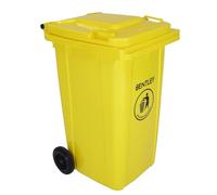 Charles Bentley Wheelie Bin, 240 Litre, Yellow Wheelie Bin, Weatherproof, Durable, High Density Polyethylene, Two Wheels, Ultra Violet Resistant, Robust, Frost and Chemical Exposure (99x73x58.5cm)
