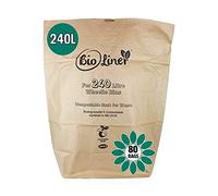 240 Litre x 80 Paper Compostable Wheelie Bin Liners - Biodegradable Sacks/Liners - Bioliner Eco Sack Bags with All-Green Composting Guide