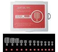 240 Pack False Toenails Full Cover French False Nails Fake Art Toenails Portable Art Tips for Dating Party Wedding