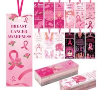 240 PC Breast Cancer Awareness Bookmarks Bulk Pink Ribbon Bookmarks Bulk with Inspiring Text Breast Cancer Awareness Accessories for Public Events Breast Cancer Charity