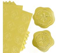 240 Pcs 1.3inches Merry Christmas Wax Effect Seal Stickers Snowflake Self Adhesive Sealing Stamp Stickers Vintage for Xmas Envelopes Craft Scrapbook