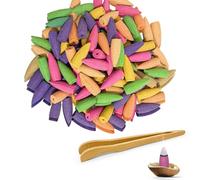 240 Pcs Backflow Incense Cones for Waterfall Burner, Incense Cones Backflow, 9 Mixed Natural Scents: Agarwood, Rose, Jasmine,Lavender,Lily and More for Relaxation Air Purification Meditation Yoga Gift