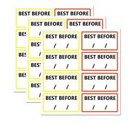 240 Pcs Best Before Stickers Kitchen Labels Adhesive Stickers for Safe Food (50.8x25.4 mm)