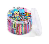 240 pcs Binder Clips Paper Clips, Colored Office Clips Set with Paper Clamps Paperclips Rubber Bands for Office and School Supplies, Assorted Sizes