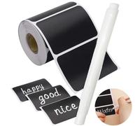 240 Pcs Chalkboard Labels for Storage Bins,Waterproof Reusable Self AdhesiveRemovable Blackboard Labels Stickers With1Erasable Marker Rectangle for Small Jars,Decorate Your Pantry Storage Office (1)