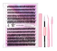 240 Pcs Cluster Lashes Kit, Individual Eyelashes DIY Extension Kit With Bond Seal, Curl Lashes Clusters for Eyelash Extension