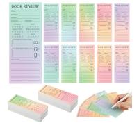 240 Pcs Colorful Book Review Bookmarks Christmas for Book Lovers Reader Gifts Reading Log Page Markers Tracker for Students Teachers Women to Review Tracker Bookclub Gifts(Gradient)