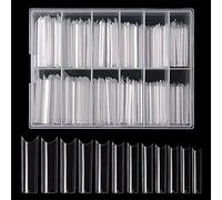 240 Pcs Fake Nail Full Cover Forms Acrylic False Fake Nails Quick Building Mold Tips Forms For Extra Long Squa Extra Long C