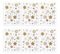 240 Pcs Glitter Snowflake Sticker,Self-Adhesive Star Sticker,Christmas Card Stickers for Holiday Envelope Seal Card Making Scrapbooking