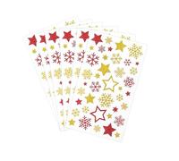 240 Pcs Glitter Star & Snowflake Stickers - Decorative Self-Adhesive Craft Stickers for Card Making, Scrapbooking, Gift Wrap & Envelope Sealing - Transparent Sparkly Embellishments for All Occasions