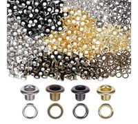 240 Pcs Grommet Tool Kit, 1/4 Inch (3mm Inside) Metal Eyelet Set, 240 PCS Gold/Silver/Copper/Black Grommets & Washers for Leather, Fabric, Tarps, Belts, Shoes, DIY Crafts