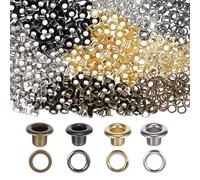 240 Pcs Grommet Tool Kit, 1/4 Inch (6mm Inside) Metal Eyelet Set with Pliers & Hole Puncher, 240 PCS Gold/Silver/Copper/Black Grommets & Washers for Leather, Fabric, Tarps, Belts, Shoes, DIY Crafts