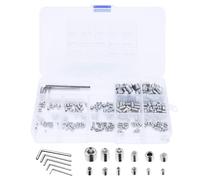 240 Pcs Grub Screws Assorted Set M3,M4,M5,M6,M8, Cone Point & Hex Head with 5 Allen Key Assorted Sizes Ideal for Door Handles, Home Repairs & Fixtures