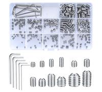 240 Pcs Grub Screws Set, Cup Point Hex Head Screw Set, M3/M4/M5/M6/M8 Metric Hex Head Allen 304 Stainless Steel Screw Kit with Allen Key Wrench(M1.5/M2/M2.5/M3/M4) for Door Handles, Faucet
