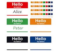 240 Pcs Hello My Name is Stickers 89 x 57mm, 5 Colours Sticky Name Labels for Clothes, Daycare, School, Bottles and Storage Boxes