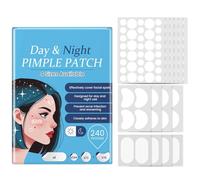 240 Pcs Large Hydrocolloid Acne Patches with Tea Tree Oil, 4 Sizes & Shapes for Face, Large Pimple Patches, Chin, Body & Nose | Fleck Spot Treatment Stickers