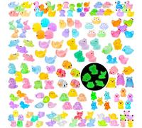 240 Pcs Luminous Mini Resin Animals 30 Styles Miniatures Animal Figurines Glow in The Dark Tiny Little Animals Figures to Hide for DIY Fairy Garden Micro Landscape Dollhouse Aquarium Party Decor