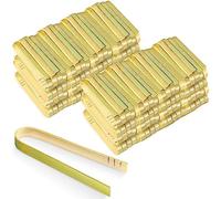 240 Pcs Mini Bamboo Tongs Disposable Small Wooden Toaster Tongs Charcuterie Serving Tongs Party Cooking Utensils for Catering Buffet Appetizer Home Use Tea Supplies, 4 Inch (4.7 Inch)