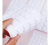 240 Pcs Mini Foam Felt Pads, Small Felt Furniture Pads 3/8 Inches Self Stick Pad Furniture Pad Self Adhesive EVA Foam Dot Circles for Cabinet Doors Desks Drawers Floor (White)