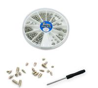 240 pcs Nickel Plated Tip Screws Pointed Cross Slot Leather Accessories 12 Sizes Belt Screws Include M2*3-M2*6, M2.5 * 3-M2.5 * 8, M3*3-M3*8 with 2mm Screwdriver for Belt Buckle Wallet Handbag Purse