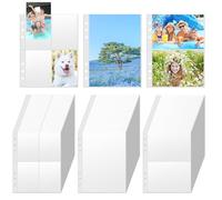 240 Pcs Photo Sleeves, 6 Ring A5 Binder Sleeves,1120 Pockets, Double-Sided Ultra Clear Photo Pockets,Top Loading Album Refill Pages,Transparent Postcard Sleeve in Plastica for File Invoice Card Photo