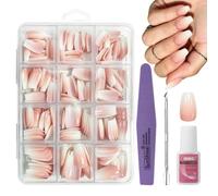 240 Pcs Press on Nails, Long Square Ombre False Nails with Glue, 12 Sizes