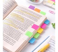 240 Pcs Sticky Index Tabs 3 x 3 cm Transparent Writable Page Markers - Colourful Neon Book Tabs for Files, Notebooks, Planners and Revision - Removable PET Adhesive Filing Flags for School Office Use