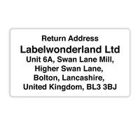 240 Personalised Custom Mini Return Address Labels(38.1 x 20.2 mm) 60 self Adhesive White Labels per a4 Sheet