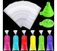 240 Pieces Ice Lolly Bags Disposable Ice Pop Mold Bags Plastic Ice Candy Bags with Silicone Funnel for Making Ice Pop Yogurt Candy Freeze Pops (2 x 12 Inch)