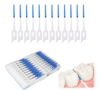 240 Pieces Interdental Brushes, Dual-Use Floss Sticks Dental, Tooth Picks Floss Sticks, Portable Teeth Brushes Interdental, Silicone Toothpicks for Oral Cleaning (Blue)