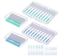 240 Pieces Interdental Brushes, Silicone Dental Brushes 2-in-1 Blue Green Tooth Floss Picks - Teeth Floss Sticks for Oral Tooth Clean, Dental Toothpicks Cleaning Tool for Braces Oral Cleaning
