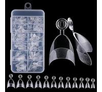 240 Pieces of Wearable Half-stick Almond Nail Shape - Matte ABS False Nails Suitable for Small Nail Beds, 12 Sizes in A Box (16.4x8.25x1.85 Cm) Easy To Wear Nail Art Without Glue