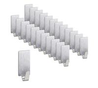 240 Set Adhesive Hooks Bathroom Kitchen Storage Keys Stainless Steel Rectangular