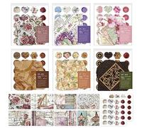240 Set Vintage Decorative Paper Envelopes, VEINARDYL Antique Stationary Paper Gift Envelope Coin Envelope Greeting Card Envelope Scrapbook Paper Art Craft for Travel Diary Bullet Journals Wedding