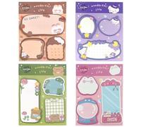 240 Sheets Cute Sticky Notes Set 12 Styles Cartoon Animal Small Post It Notes Self-Stick Note Pad Set for Party Bags Filler School Office Memo Student Class Gifts