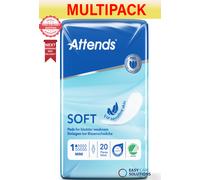 240 x Attends | Soft 1 Mini Unisex Pads | Light Absorbency| 12 Packs of 20
