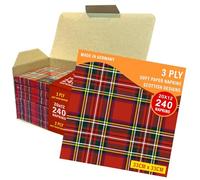 240 x Large Pack 3ply Paper Soft Napkins 33x33cm, Royal Stewart Tartan Tissue Paper, Scottish Design. Catering Box for Christmas, Dinner, Party, Party Night, Burns Supper,Scottish Wedding