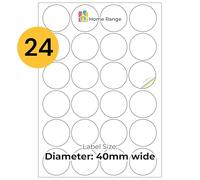 2400 Matte White Round Label Stickers (24 per Sheet | 100 Sheets) A4 Printable Circle Label Sheets for Personalized DIY Stickers, Product & Packaging Labels Inkjet & Laser Compatible