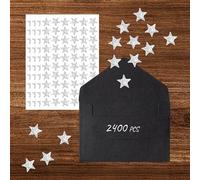 2400 Sparkly Silver Star Stickers, Shiny Silvery Metallic Star Stickers Water/Tear Resistant Self Adhesive Stickers Reward Behavior Chart Labels for Kids Students Teachers Supplies (0.6”, 40 Sheets)