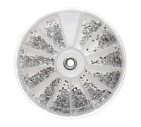2400 X Silver Clear Nail Art Rhinestone Round Diamante 1.5mm Glitter Gem Wheel