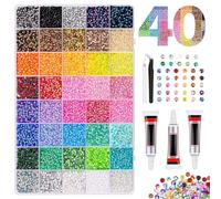 24000 Pieces 24 Colours Jelly Rhinestones 3 mm, Glitter Stones for Crafts, Bedazzler Kit With Glue, Flatback Round Rhinestones, Glitter Stones, Colourful Rhinestones for Textiles, Nails, Diamond