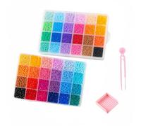 24000Pcs Fuse Beads Perler Beads Hama Beads Iron Beads for Adults, 24000 Pcs Creative Craft Set, 19x13x1.9 cm Storage Box for Artistic Projects and Educational Activities