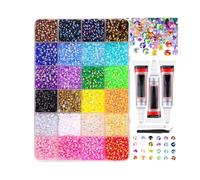 24000Pcs Resin Rhinestones Bedazzling Kit Multicolor 3mm Nail Gems with 3 pcs Jewelry Glue for Crafts Crafting Book Shoes Nail Art