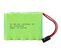 2400mAh 6V NiMH Receiver Battery with Hitec Connectors, Compatible with Futaba, JR Radio Transmitters, Servo Controllers. Ideal Replacement Battery for RC Airplanes, Aircraft and Helicopters
