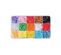 2400PCS Fuse Bea-ds Kit-15 Colors,5mm Bea-ds Set for Kids,Iron Beads, Melting Kit & Storage Case with Pegboards, Pattern Cards Tweezers, Ironing Paper and Keyring Etc