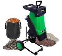 2400w Electric Garden Shredder,Wood Chipper,Max 40mm Branch,Corded Leaf Mulcher with 50l Bag,Rapid Blade,Safety Plunger,220v